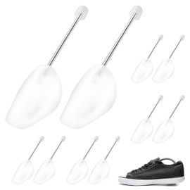 EAEVKPI 5 Pairs of Shoe Trees, Plastic Shoe Stretchers, Men's Transparent Adjustable Metal Spring Shoe Tree, Shoe Stretcher, Suitable for All Types of Shoes, Open