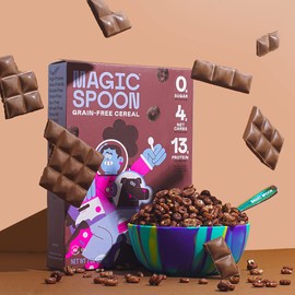 Magic Spoon Cereal, Cocoa 4-Pack - Keto, Gluten & Grain Free, Low Carb, High Protein, Zero Sugar, Non-GMO Breakfast Cereal