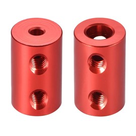 TA-VIGOR Rigid Coupling 3mm to 6mm Bore, L20XD12 Aluminum Alloy Shaft Coupler Connector, Shaft Coupling Joint Connector for 3D Printer, DIY Robots, CNC Machine, Motor Accessories, 2Pcs Red