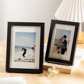 marysgift Black Photo Frame 20.4 x 25.5cm Picture Frame Sturdy Wood Composite Photo Frame 8x10 Sleek Design Table Top Mount (Black,10")