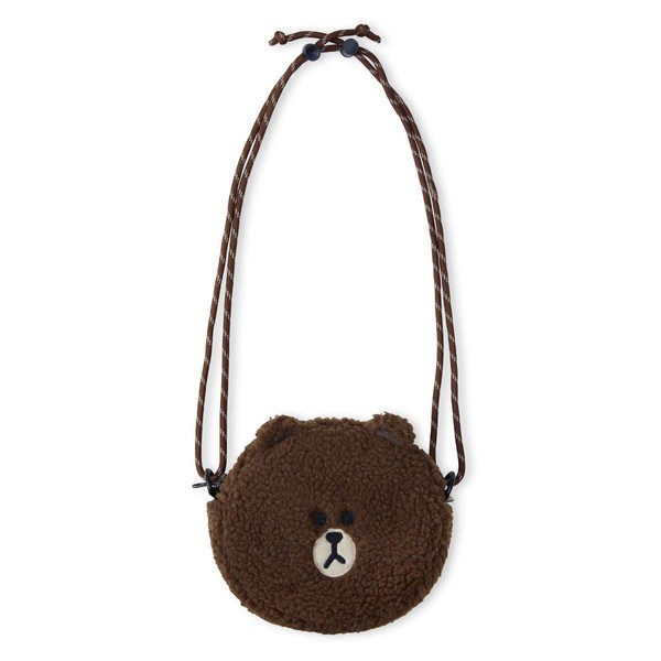 Line Friends BROWN Character Boucle Coin Purse Makeup Toiletry Pouch