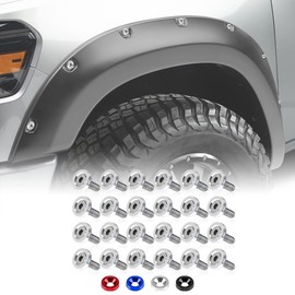 Shopauto 24-Pack Anodized Aluminum Washer M6 x 10mm Fender Washer Kit for Widebody Fender Flares, Bumper, Engine Bay Hardware – Silver