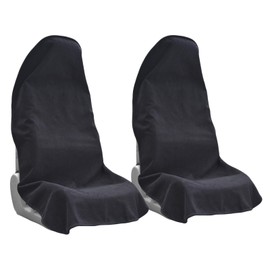Car Seat Covers Universal Car Protective Front Seat Covers Washable Non-Slip Seat Protectors for Gym Workouts,Waterproof and Sweatproof Towel Seat Covers for Cars,Trucks, Jeeps (2 Pack Black)