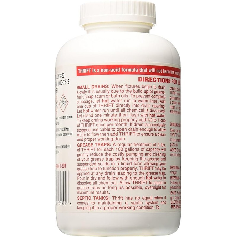 Thrift Marketing T-200 Drain Cleaner 2 lb, White