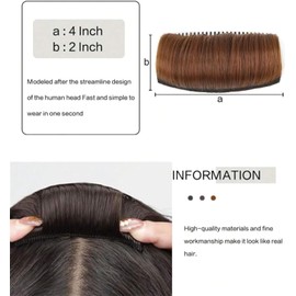 Invisible Fluffy Hair Pad, Base Bump Fluffy Hair Pad Insert Tool for Increased Volume and Styling Accessories for Women Girls, Fluffy Hair Pad Styling Insert Tool (Light Brown)
