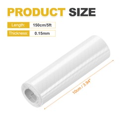 HARFINGTON 1 Set 6D Carbon Fiber Vinyl Wrap 3.94" x 5ft PVC Self-Adhesive Car Sticker Waterproof Wrap Roll for DIY Decor Automotive Exterior Interior Protection with Scraper Tool, White