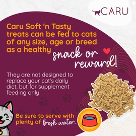 Caru - Soft ‘n Tasty Baked Tuna Bites - Natural Treats for Cats - Supports Muscle & Heart Health - Packed With Protein - Traceable Ingredients - Flavorful - Non-GMO - Made in USA - 3 oz - 1 Pack