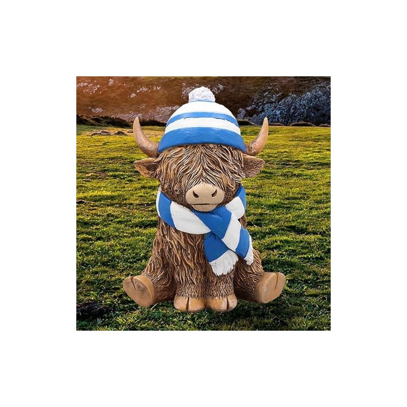 Lesser & Pavey Highland Cow Figurine with Scarf & Hat