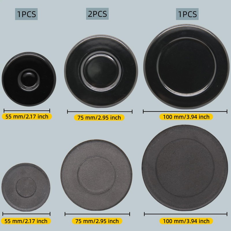 4-Piece set of gas stove burner cover, Suitable for gas