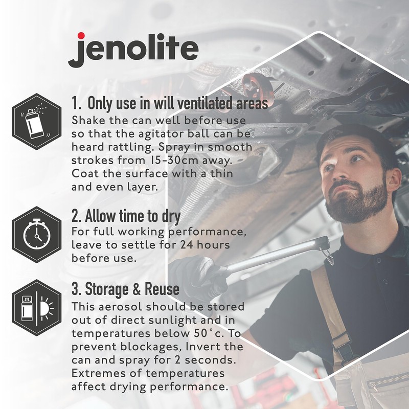 JENOLITE Waxoil Rust Prevention Aerosol, Car/Bike/Motorcycle Corrosion Protection Spray 500ml