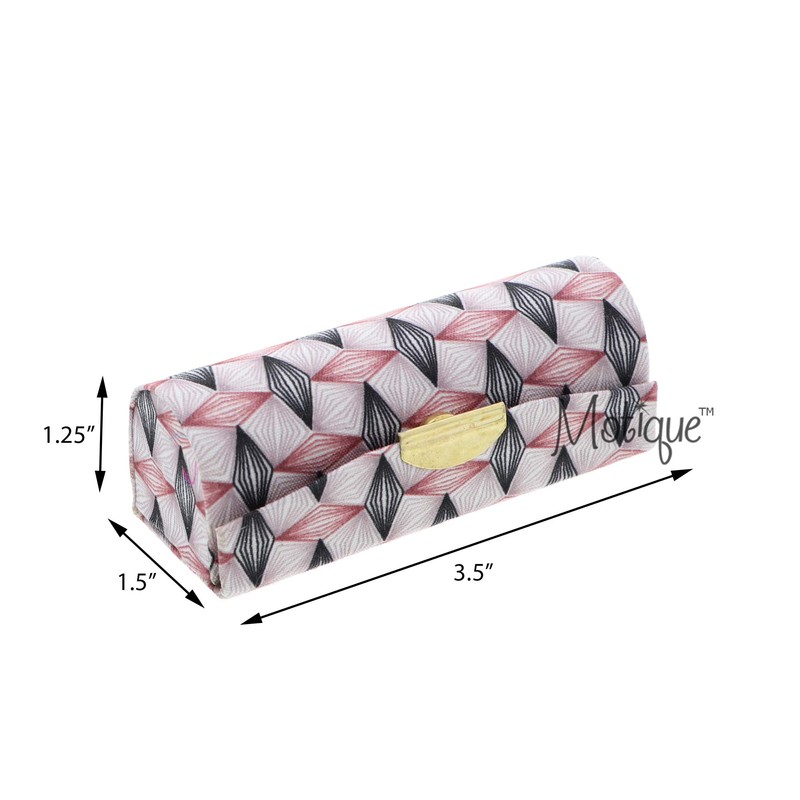 Motique Accessories Diamond Patterned Fabric Lipstick Case with Mirror for