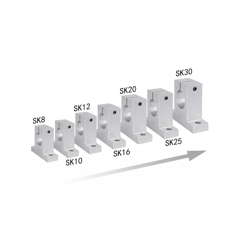 SK 강력한 2pcs SK16 선형 모션 로드 지지대 알루미늄 레일