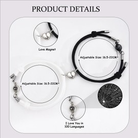 QianSiLi Valentines Gifts for Him Her Matching Bracelets for Couples Boyfriend Girlfriend Gifts Long Distance Bracelets Couple Valentine Gift for Him Her Boyfriend Girlfriend Gift Birthday Valentine