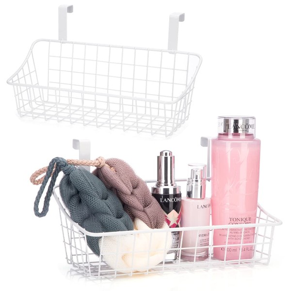 HDYOUDO White Basket with hook Grid Storage Basket, Hang it