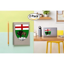 2 PACK: Large Canada Provinces Coat of Arms Flag Sticker Canadian Emblem Decal, Banner Decor Waterproof Decals For Cars Laptop Window Laptop (Manitoba)