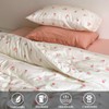 Bildenly Floral Duvet Cover Queen Size White Pink Tulip Pattern