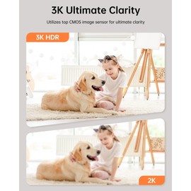 FOSCAM 3K 5MP WiFi Pet Cameras for Home Security, 2.4GHz Indoor Camera Baby Monitor with 360° Pan Tilt, 2-Way Audio, 6X Digital Zoom, Night Vision, AI Human Detection, Cloud & SD Card Storage