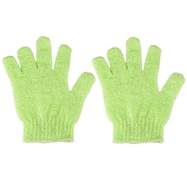 2 Pcs Shower Gloves, Exfoliating Gloves, Exfoliating Mitt, Exfoliating Body Scrub, Loofah Bath Gloves for Men, Women (Green)