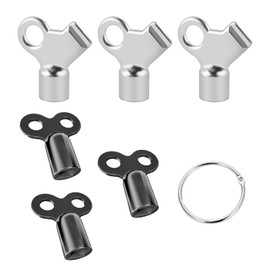 Radiator Bleed Key, Key Heating Bleed, Robust Heating Key for Bleeding Radiator Key for All Heaters, 5 mm, with One Key Fob, Pack of 6