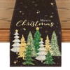Artoid Mode Black Trees Snowflakes Merry Christmas Table Runner Winter