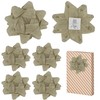 LiBongTa 4.5" Christmas Burlap Bows For Gift Wrapping, Self Adhesive