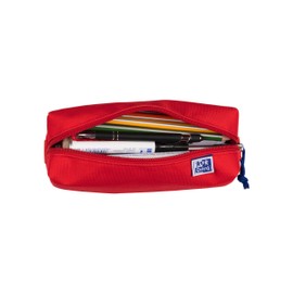 Oxford Girls Boys Rectangle Large Durable Pencil Case Red