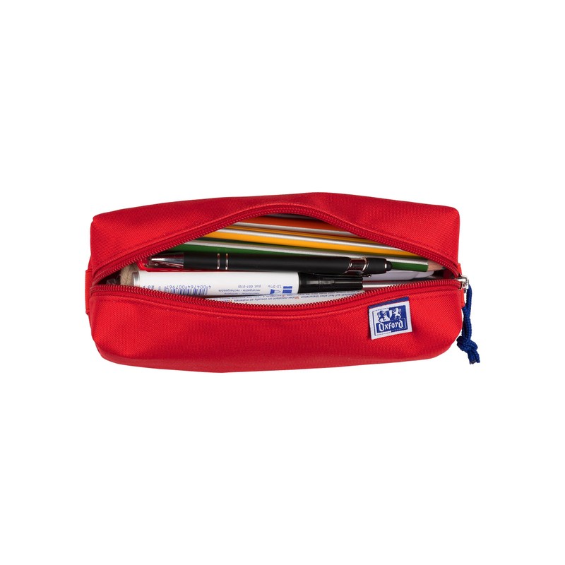 Oxford Girls Boys Rectangle Large Durable Pencil Case Red