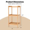 kinbor 3-Tier Bamboo Shelf Freestanding - Space-Saving Bathroom Standing Shelf