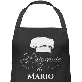 Geschenk mit Namen personalisiert by Shirtracer - Apron - Pizza Apron Adult - Ristorante di Name | Gift Pizza Accessories | Pizza Baker I Pizza Fan, 1 black