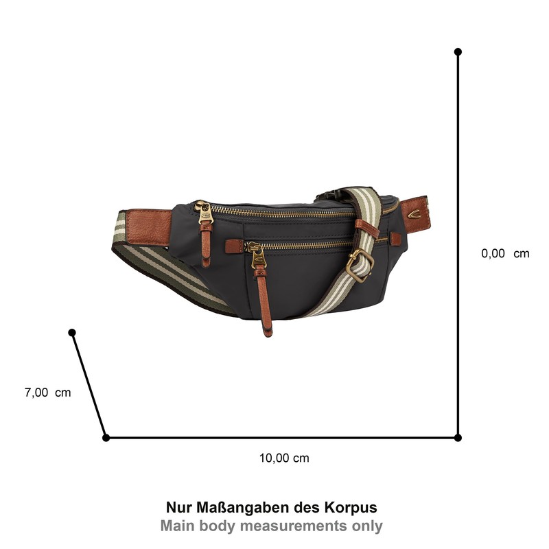 camel active Women Bari Belt Bag M Handbag, Black, M