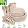 250 Piece Compostable Paper Plates Set with Extra Long Utensils,