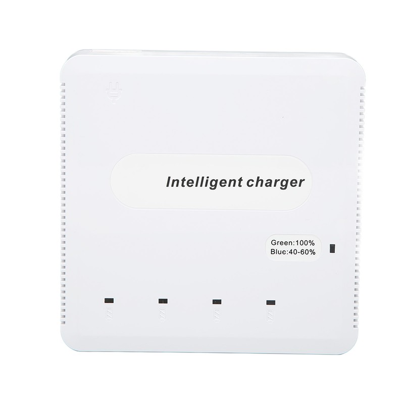 Intelligent Battery Charger with 4 Battery Ports 2 USB Ports