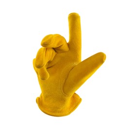 FEISHDEK Deerskin Leather Work Gloves Children's Suede Gardening Gloves Outdoor Cycling Gloves 2-12 Years Boys Girls