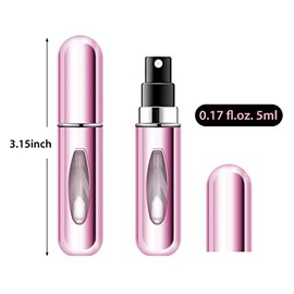 4 Stück 5ml Parfümzerstäuber Nachfüllbar Leer Reise Parfüm Zerstäuber, Mini Portable Sprühflasche mit Fenster für für Handtasche, Reisen, Ferien, Flugreisen (4pc 5ml)