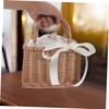 iplusmile 1Pc Woven Flower Basket Rattan Decorative Storage Container with