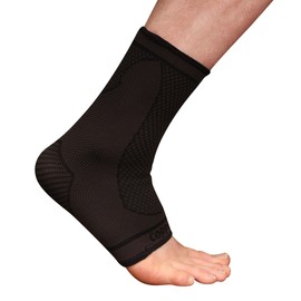 Copper D 1 Sleeve Black Rayon from Bamboo Copper Compression Ankle for Relief from Injuries and more or Comfort Support for Every Day Uses, Large XLarge