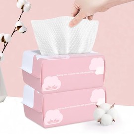 Cayxenful - Toalla facial desechable para lavar toallitas secas de algodón suave, toallitas faciales para lavar y secar, 200 pañuelos faciales para limpieza, cuidado de la piel y removedor de