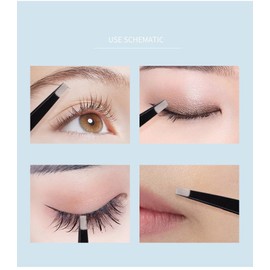 Mini Oval Slant and Point Combo Tweezers (Pink, Set of 2)