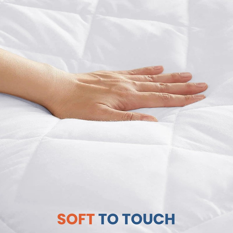 BQC 100% Waterproof Quilted Mattress Protector 35 Cm Deep Skirt