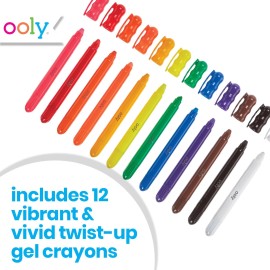 Ooly 12 Count Gel Crayons for Windows and Paper Vibrant Watercolor Art Supplies