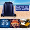 KUUQA 2 Pcs Navy Blue Drawstring Backpack Drawstring Bag Bulk