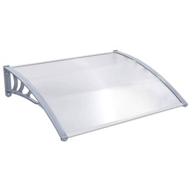 vidaXL Door Canopy Polycarbonate Sheets Solid Durable Window Awning Porch Front Door Outdoor Snow Rain Shelter Gray 47.2" PC