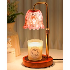 Funslive Flower Candle Warmer Lamp with Timer Dimmable,Candle Warming Lamp Height Adjustable,Candles Warmer Light for Jar Candles,Christmas Gifts for Women,House Warming Gifts New Home Decor