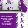King Size Bedspread Set 9 Pieces, Purple Gardenia Flower