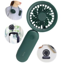 Macross MES-52DG Smart Handy Fan Mairolley (Handy, Placement, Wire, Neck Hanging, 4-way), Green