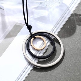 COOSTUFF ANNA Womens Multilayer Pendant Necklaces Vintage Jewelry Fashion Long Sweater Necklace for Woman (D)