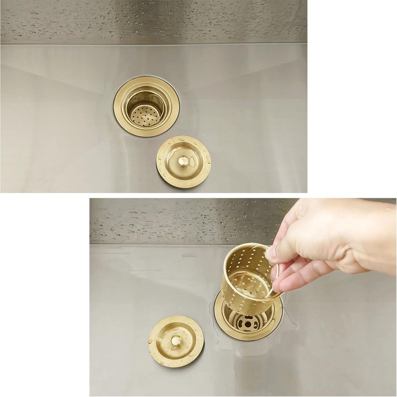 3-1/2-Inch Kitchen Sink Drain Strainer Assembly Kit, GZILA Deep Waste