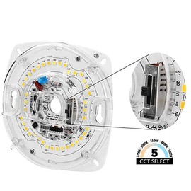 Legental 4" PCB Size,5.39" Overall Size,17W,CCT Selectable from 27K to 50K,120V,CRI80,Dimmable LED Light Engine,Retrofit Light Kit for Ceiling Flush Light,Ceiling Fan Light,Pendant
