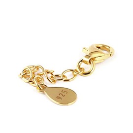 My-Bead 1 Piece Extension Chain 7 cm Long 925 Sterling Silver 24 K Gold-Plated for Bracelets and Necklaces Jewellery Quality DIY, 925 sterling silver, 24 carat double gold-plated