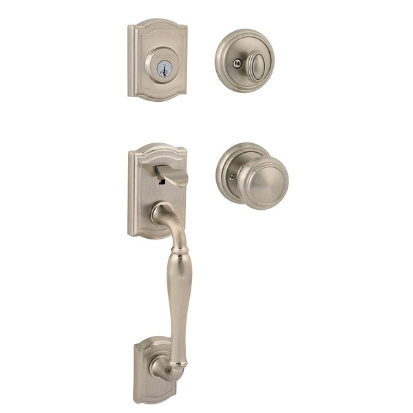 Baldwin Wesley, Front Entry Handleset with Interior Knob, Featuring SmartKey Deadbolt Re-Key Technology and Microban Protection, in Satin Nickel